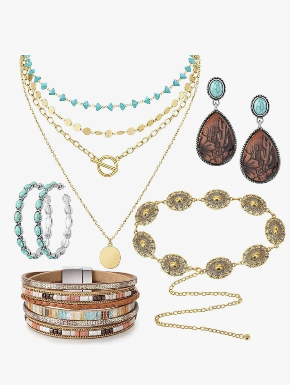 5 Pc Bohemian Jewelry Set - Picture 1 of 6